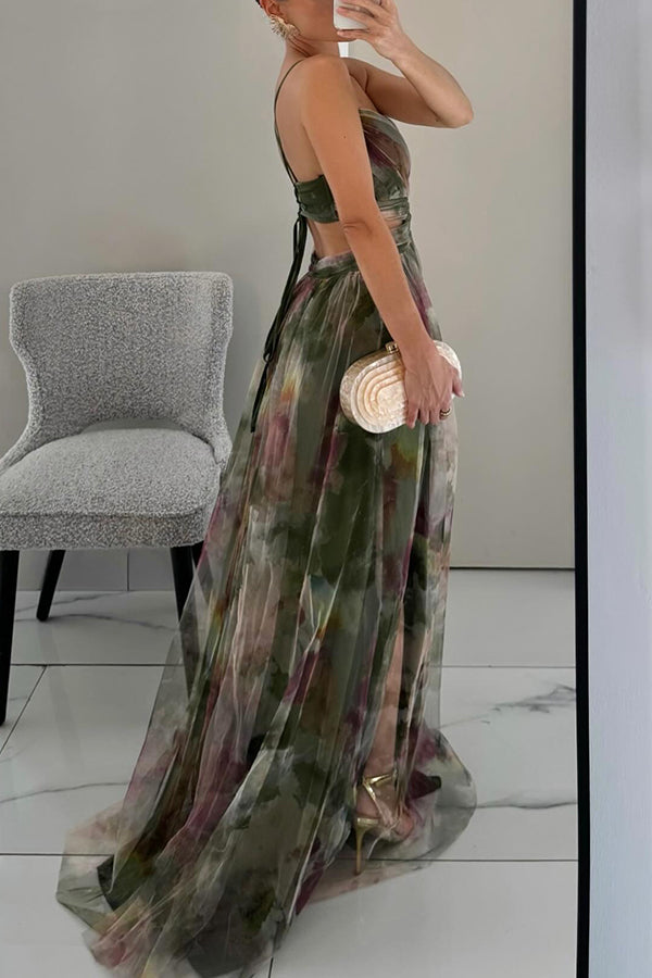 Alina – Lang geschnittenes V-Ausschnitt-Kleid für Hochzeitsgäste
