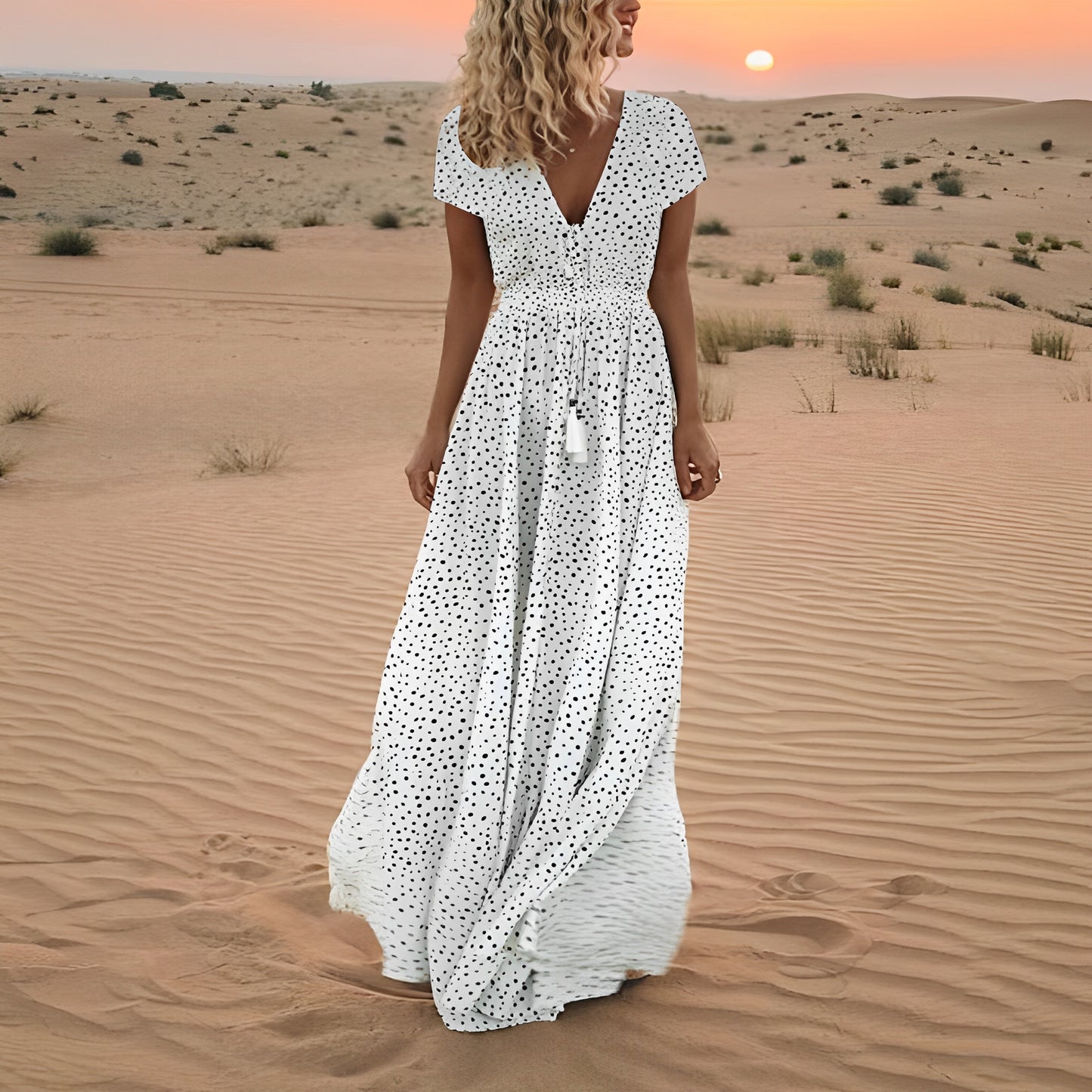Shanna - Polka-Dot-Boho-Strandkleid für Damen