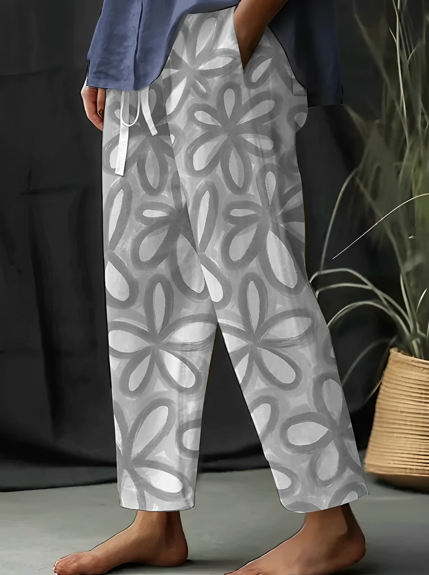 Braelyn - Lässige, entspannte Blumenhose für Damen