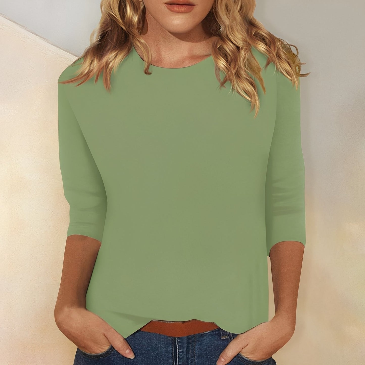 Katherina - Bequemes Damen-Shirt mit langen Ärmeln und Rundhals