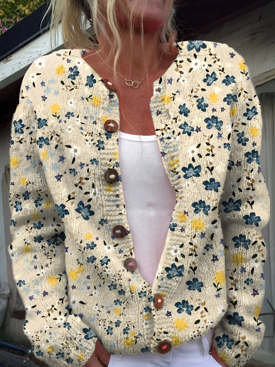 Kandace - Eleganter Damen-Cardigan mit Blumenmuster