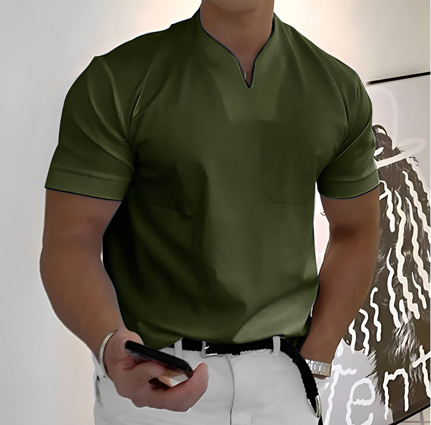 Dylan - Enges, kurzes Herrenhemd für Büro