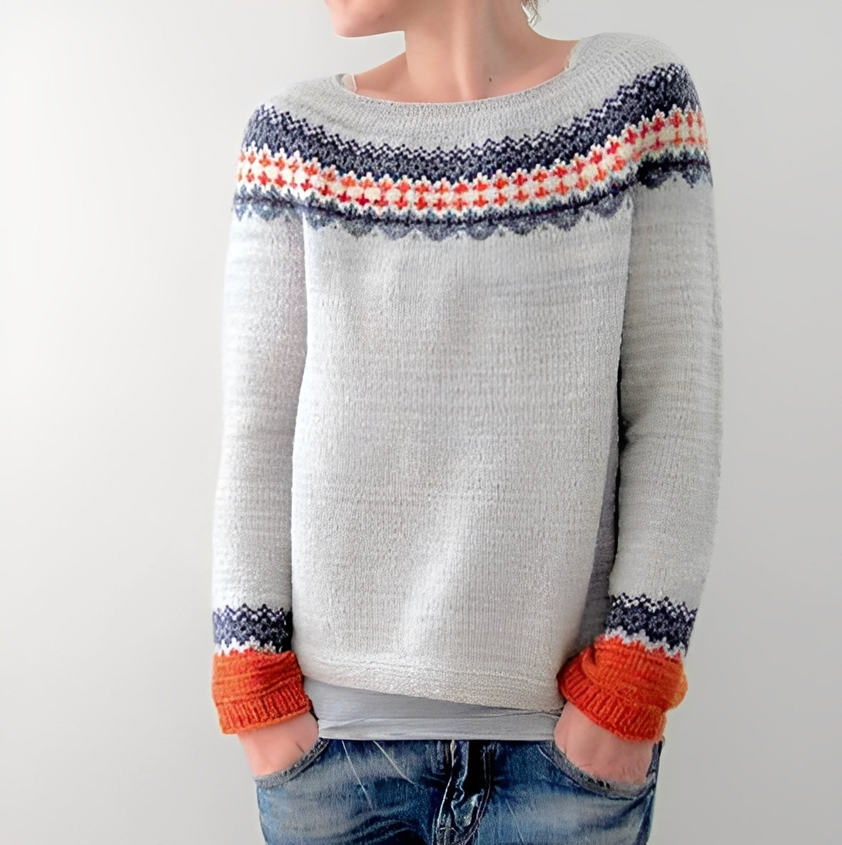 Christiana - Traditioneller Damenpullover mit Muster