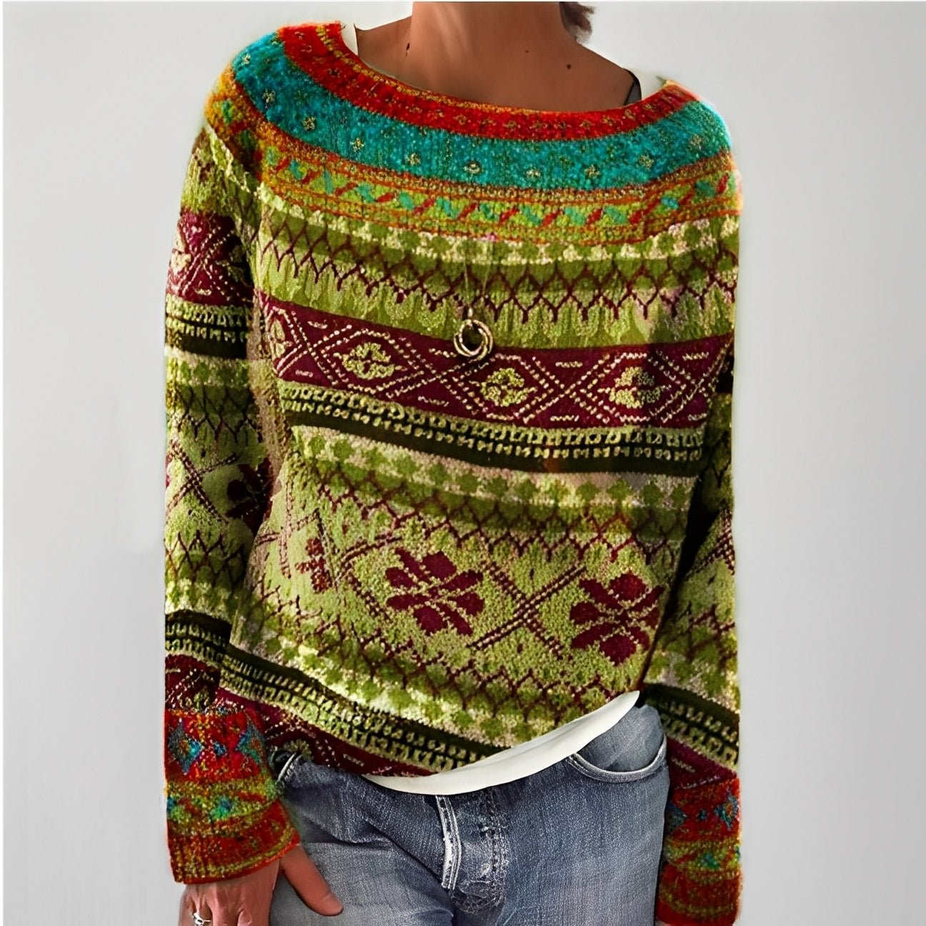 Christiana - Traditioneller Damenpullover mit Muster