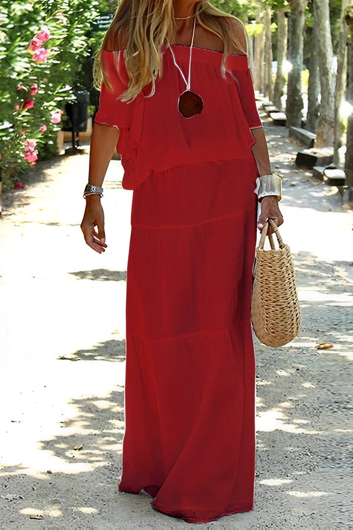 Shaye - Schulterfreies Sommer-Maxikleid für Damen