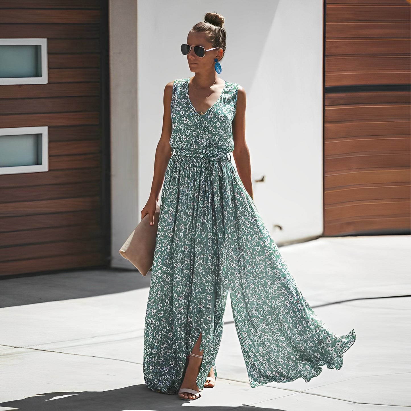 Rosaleen - Elegantes bedrucktes Strand-Maxikleid für Damen