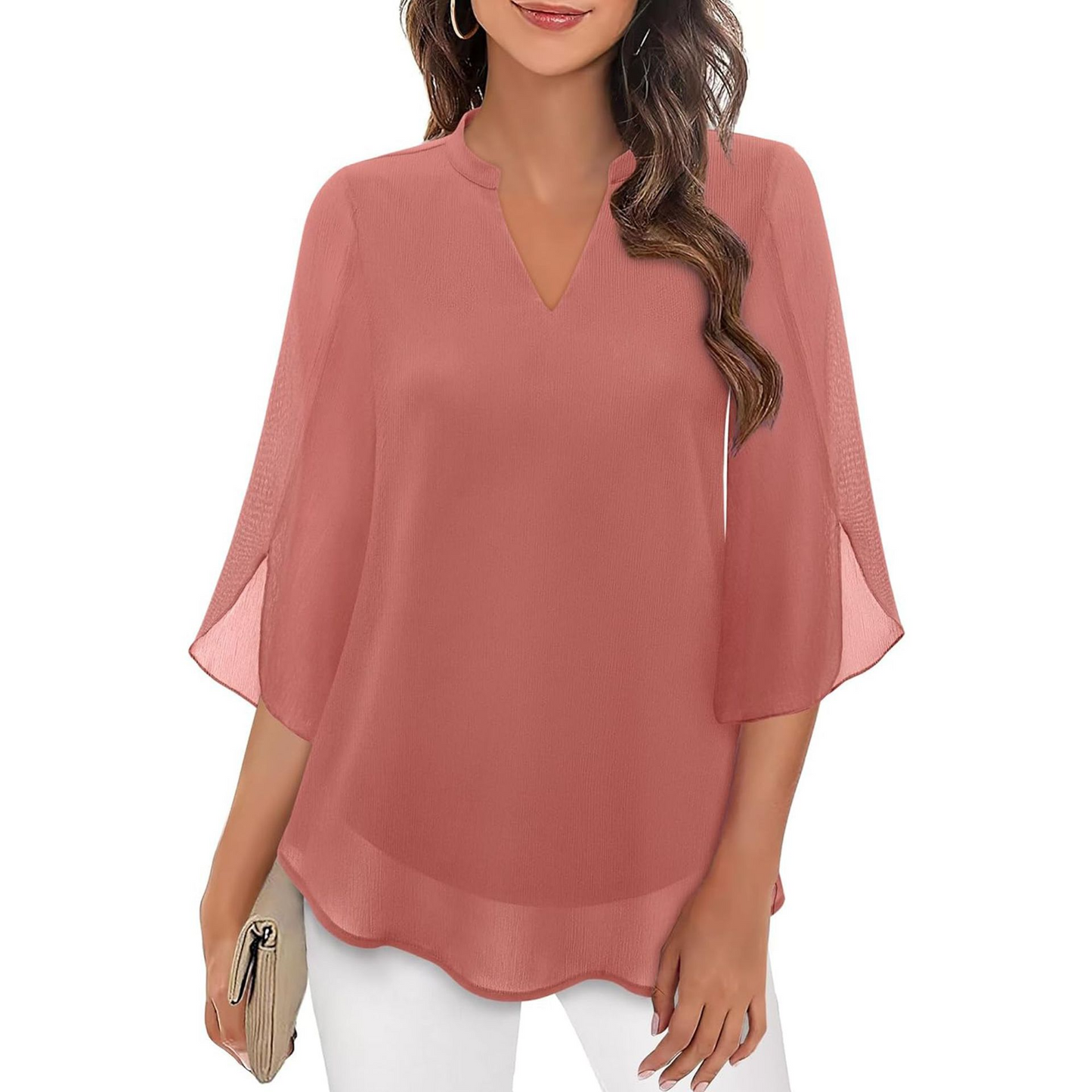 Ella - Lockere Bluse mit geschlitzten Ärmeln für Damen