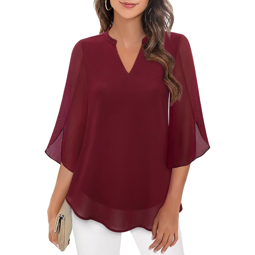 Ella - Lockere Bluse mit geschlitzten Ärmeln für Damen
