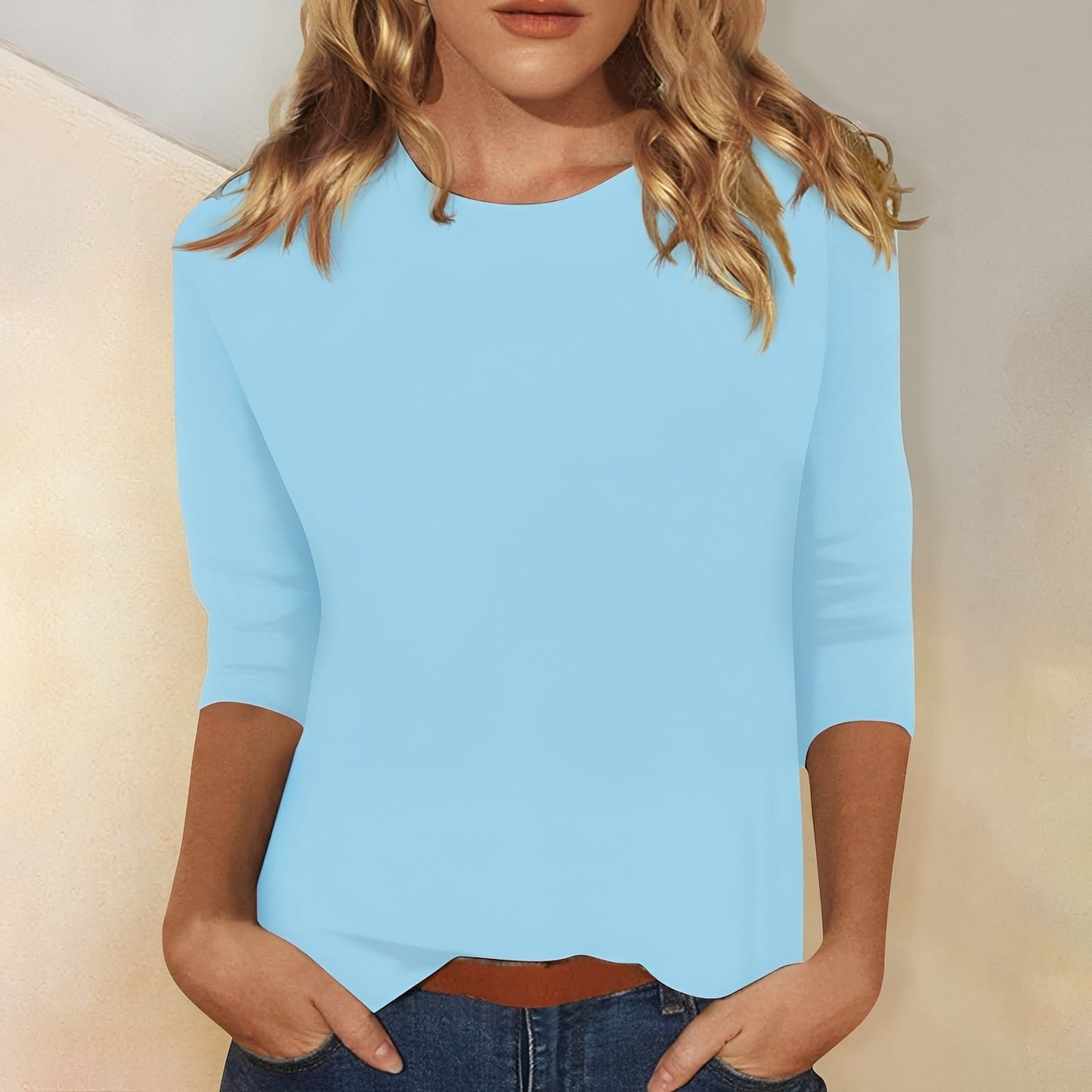 Katherina - Bequemes Damen-Shirt mit langen Ärmeln und Rundhals
