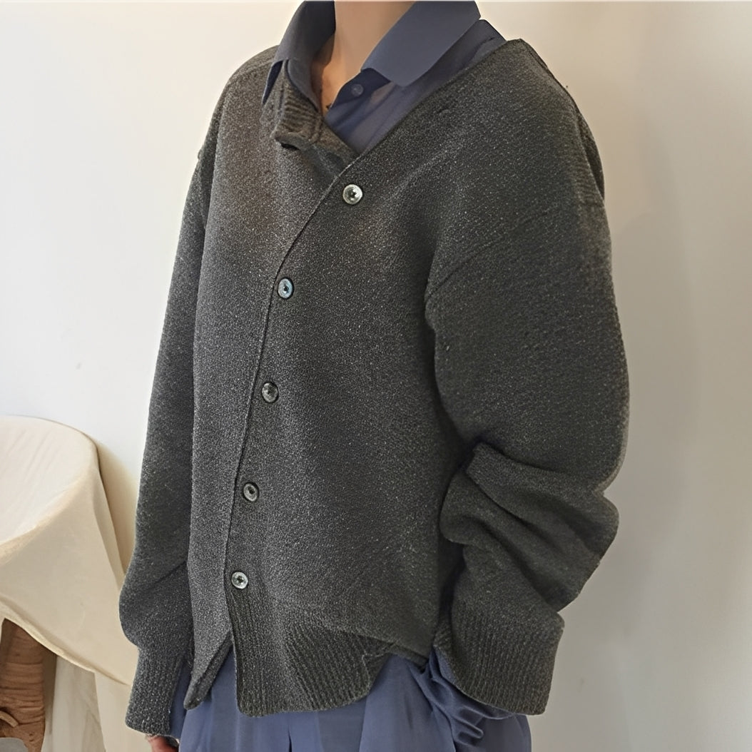 Arianna - Locker geschnittene Kaschmirjacke mit Knöpfen für Damen