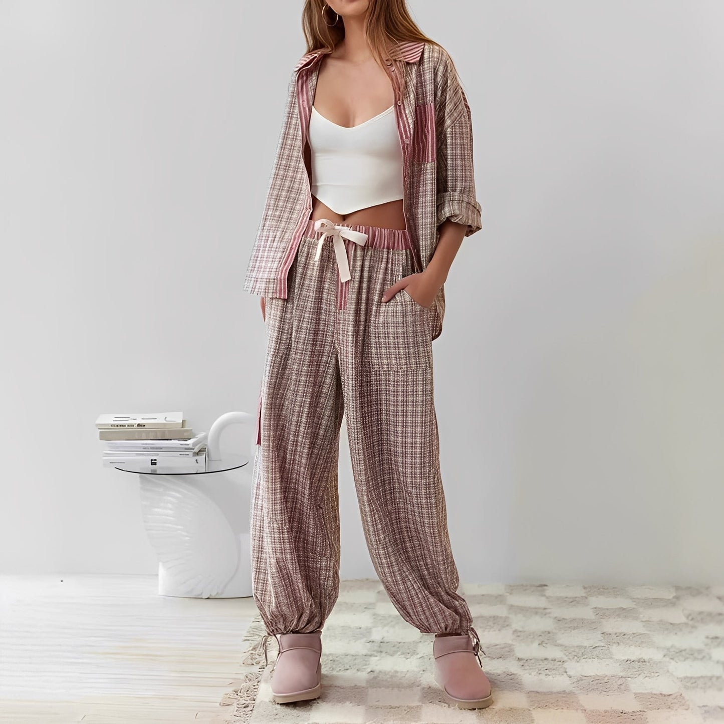 Elenora - Komfortables, lässiges Damen-Pyjama-Set, zweiteilig