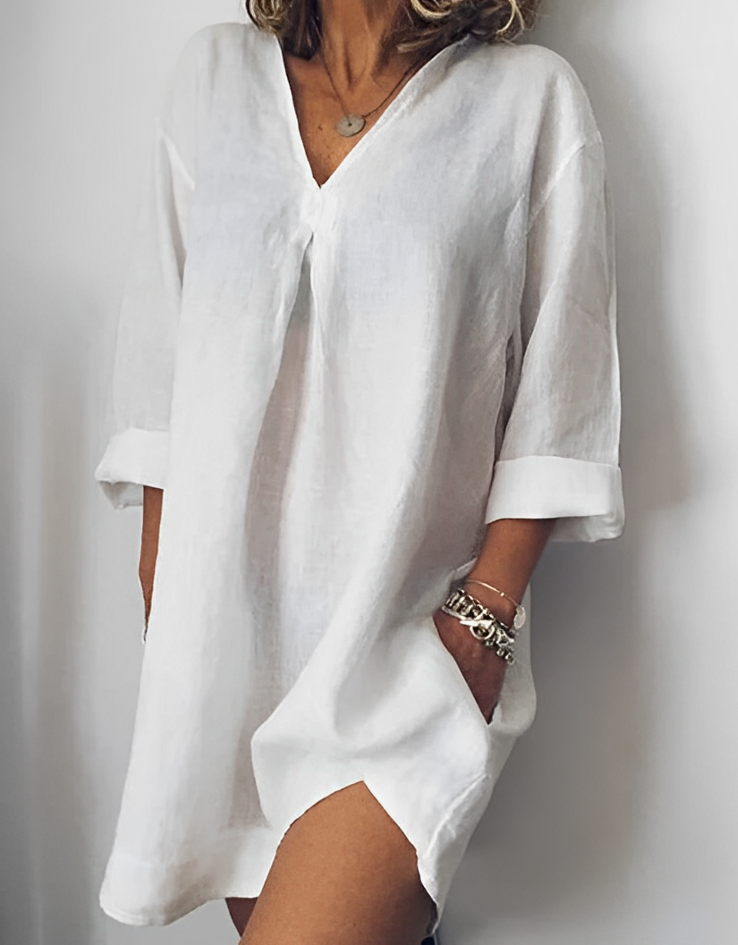 Bethanie - Schlichtes Langarmshirt mit V-Ausschnitt für Damen