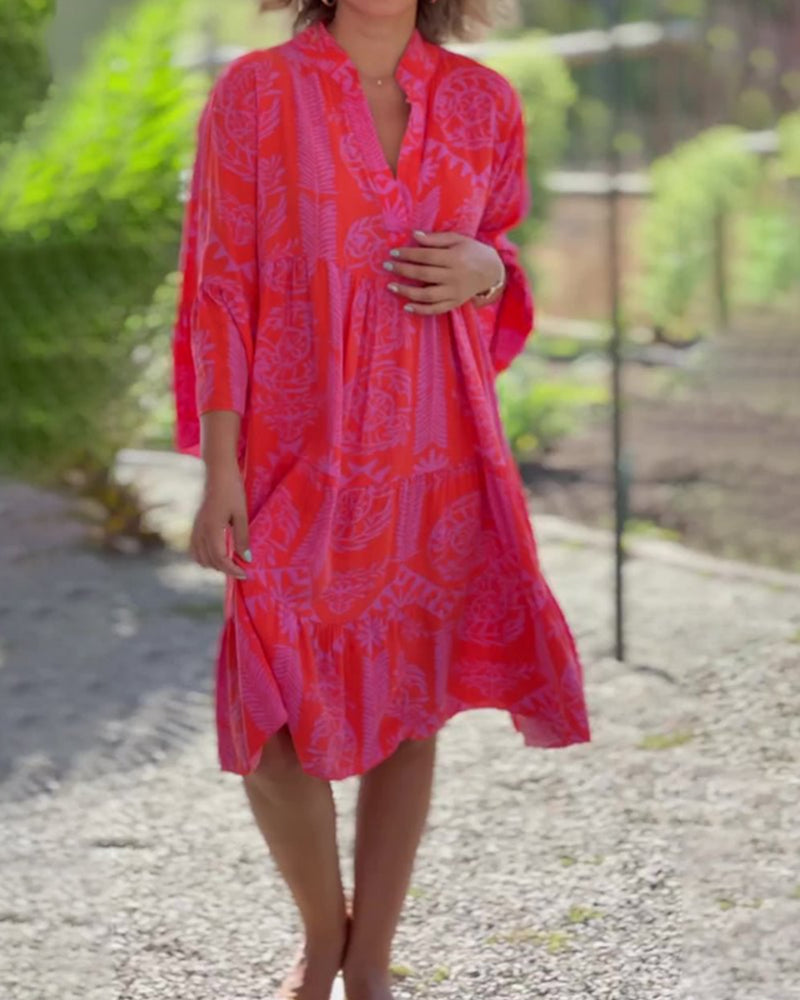 Mia – Kleid mit geometrischem Boho-Muster
