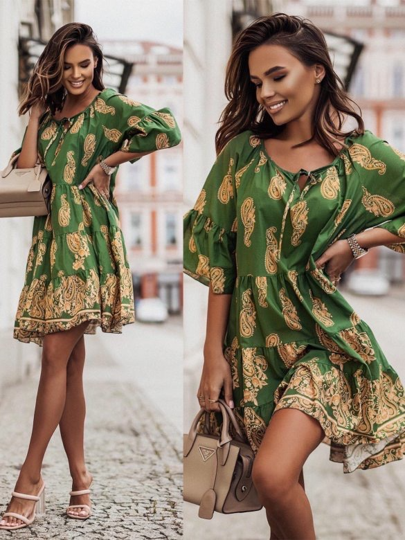 Charissa - Modisches bedrucktes kurzes Kleid für Damen