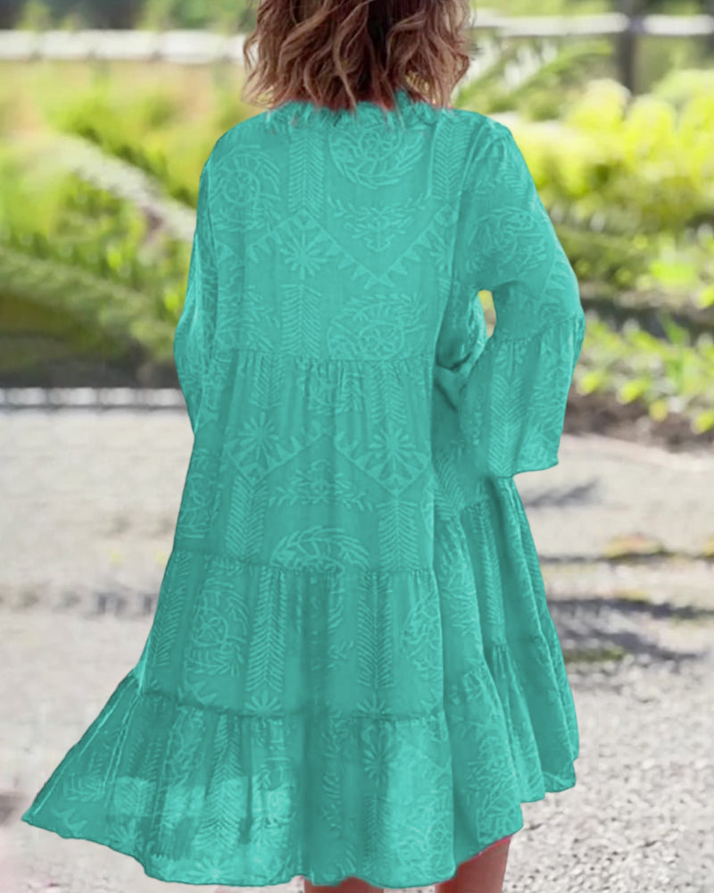 Mia – Kleid mit geometrischem Boho-Muster