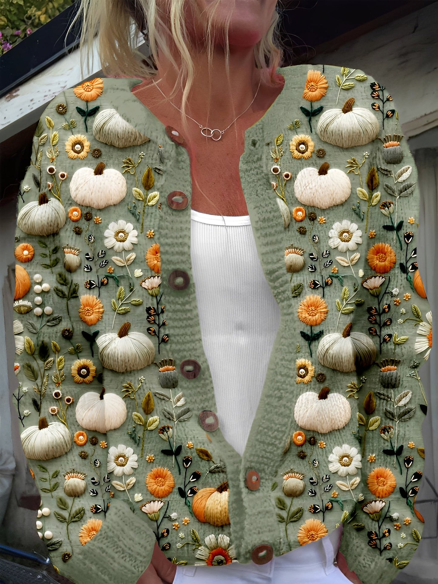 Kandace - Eleganter Damen-Cardigan mit Blumenmuster
