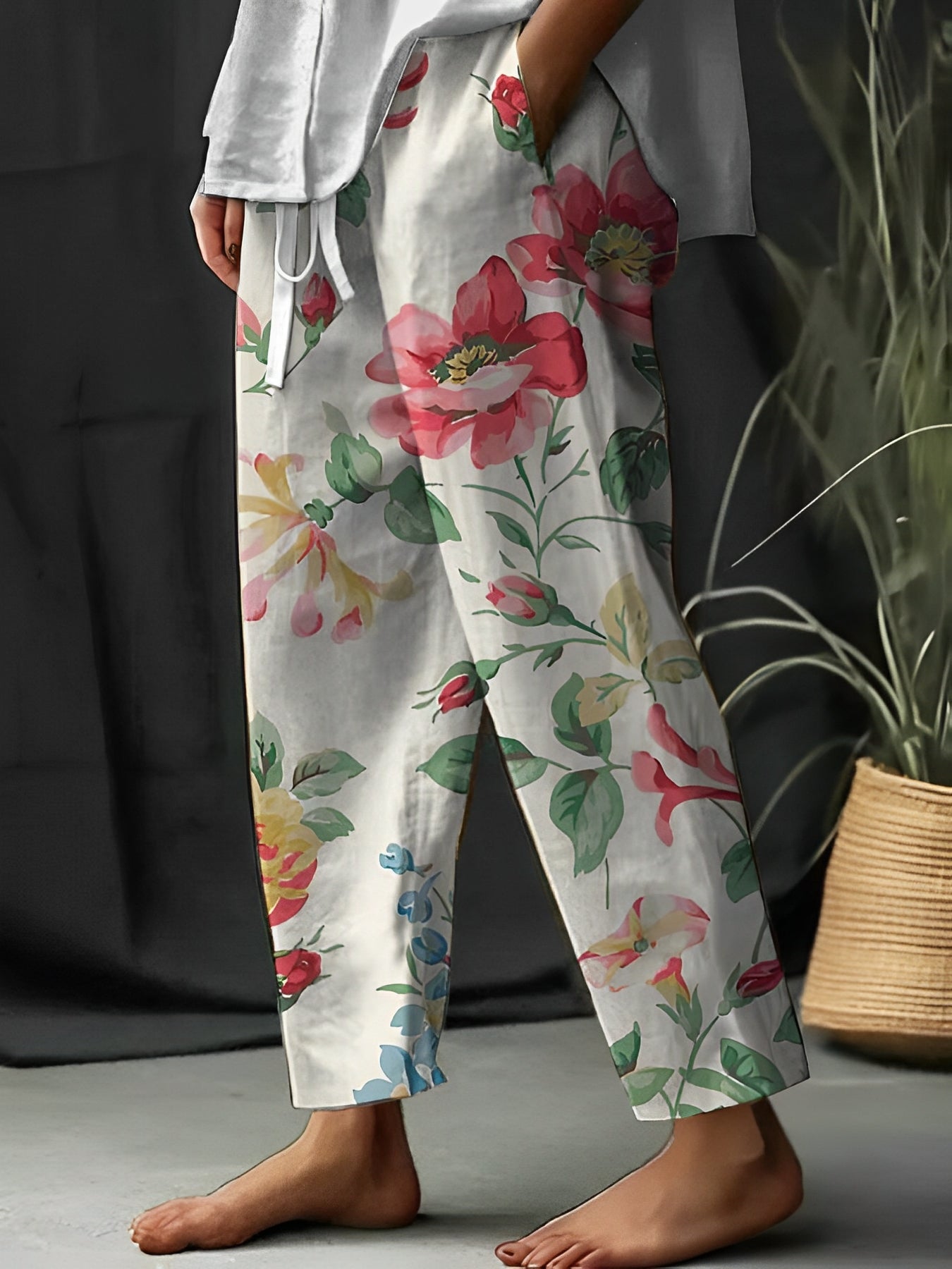 Braelyn - Lässige, entspannte Blumenhose für Damen