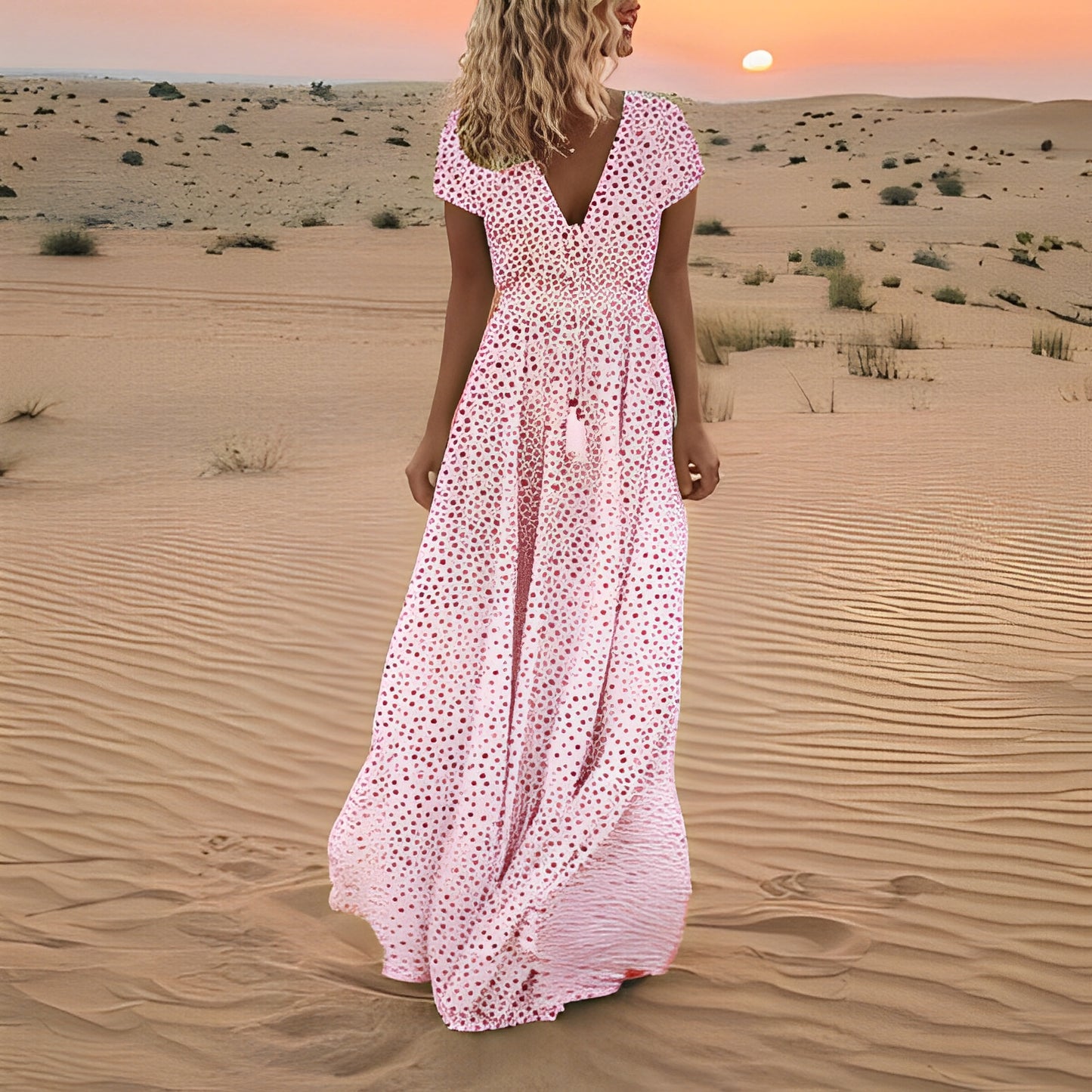Shanna - Polka-Dot-Boho-Strandkleid für Damen