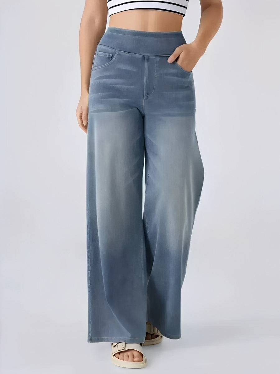 Miley - Frauenjeans mit Stretch, hohem Bund und geradem Bein