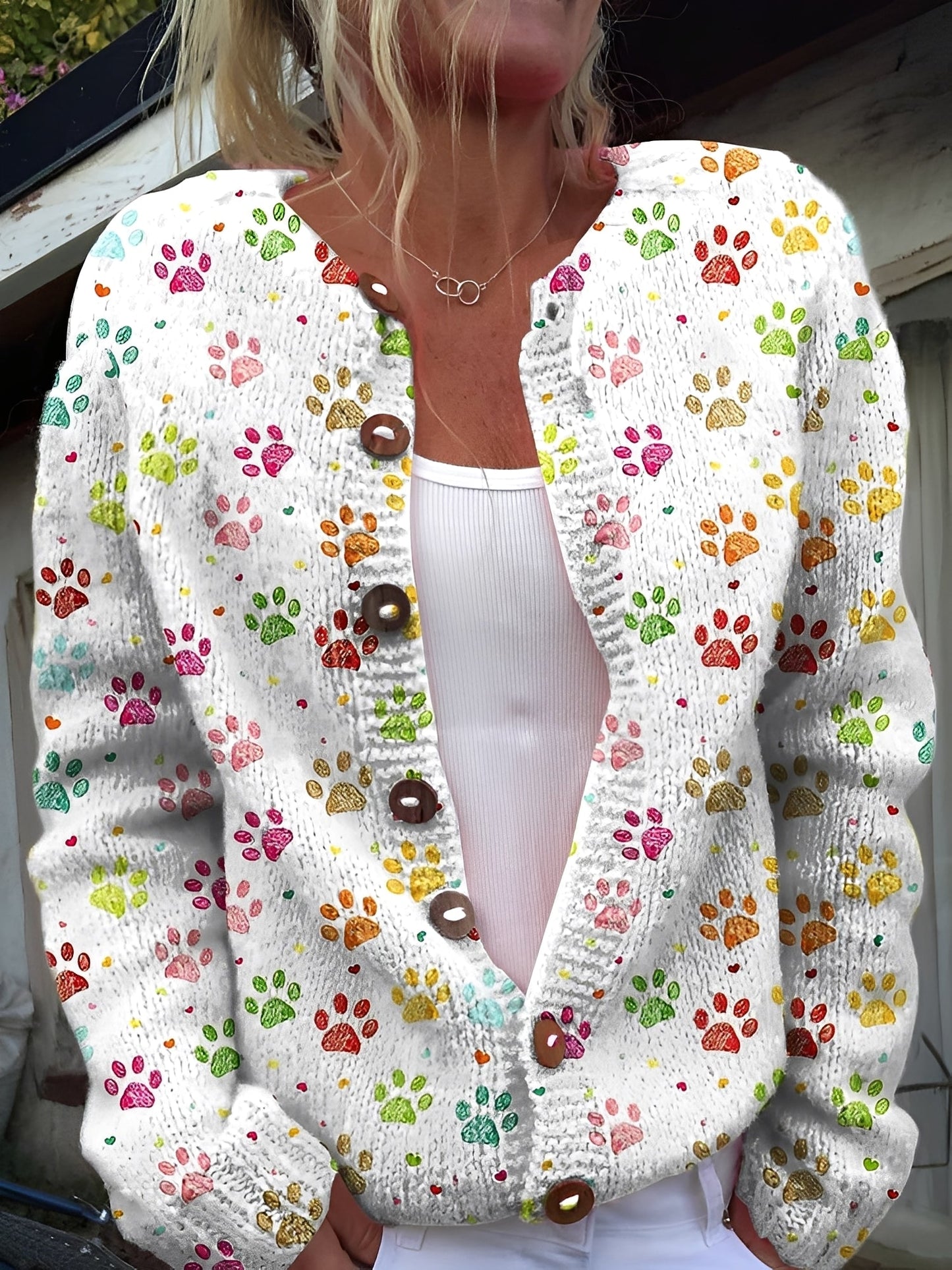 Kandace - Eleganter Damen-Cardigan mit Blumenmuster