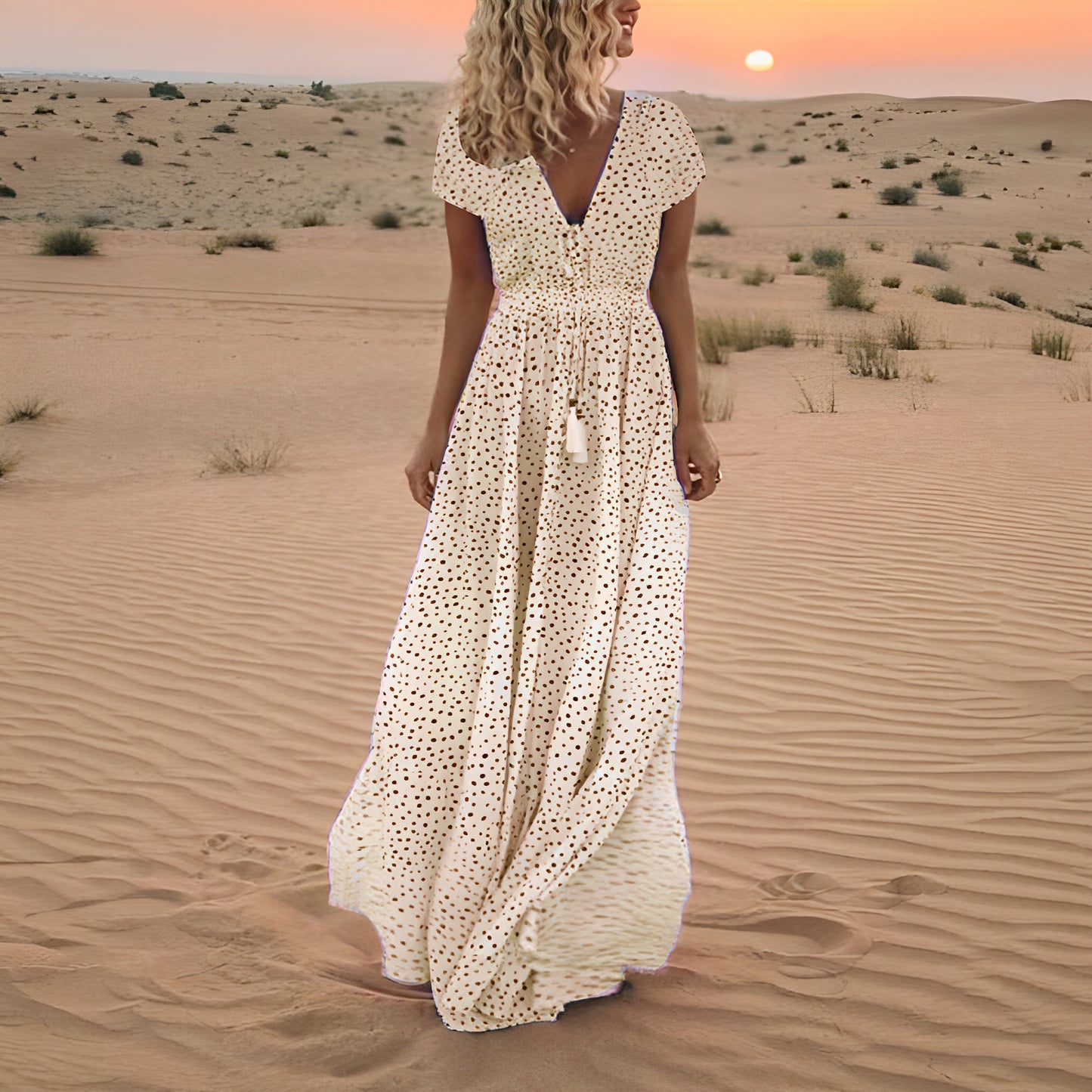 Shanna - Polka-Dot-Boho-Strandkleid für Damen