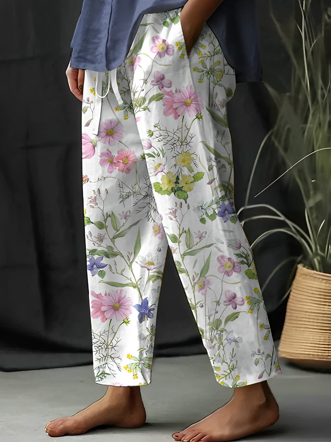 Braelyn - Lässige, entspannte Blumenhose für Damen