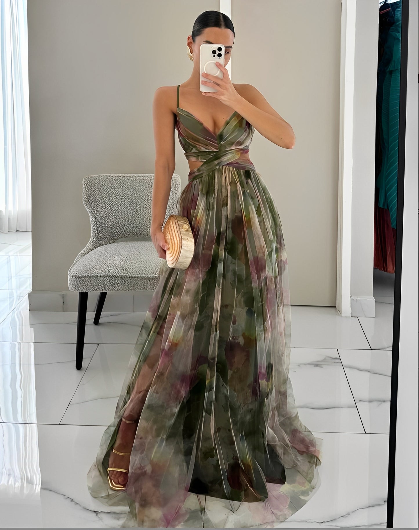 Emory - Elegantes Maxikleid aus Mesh für Damen