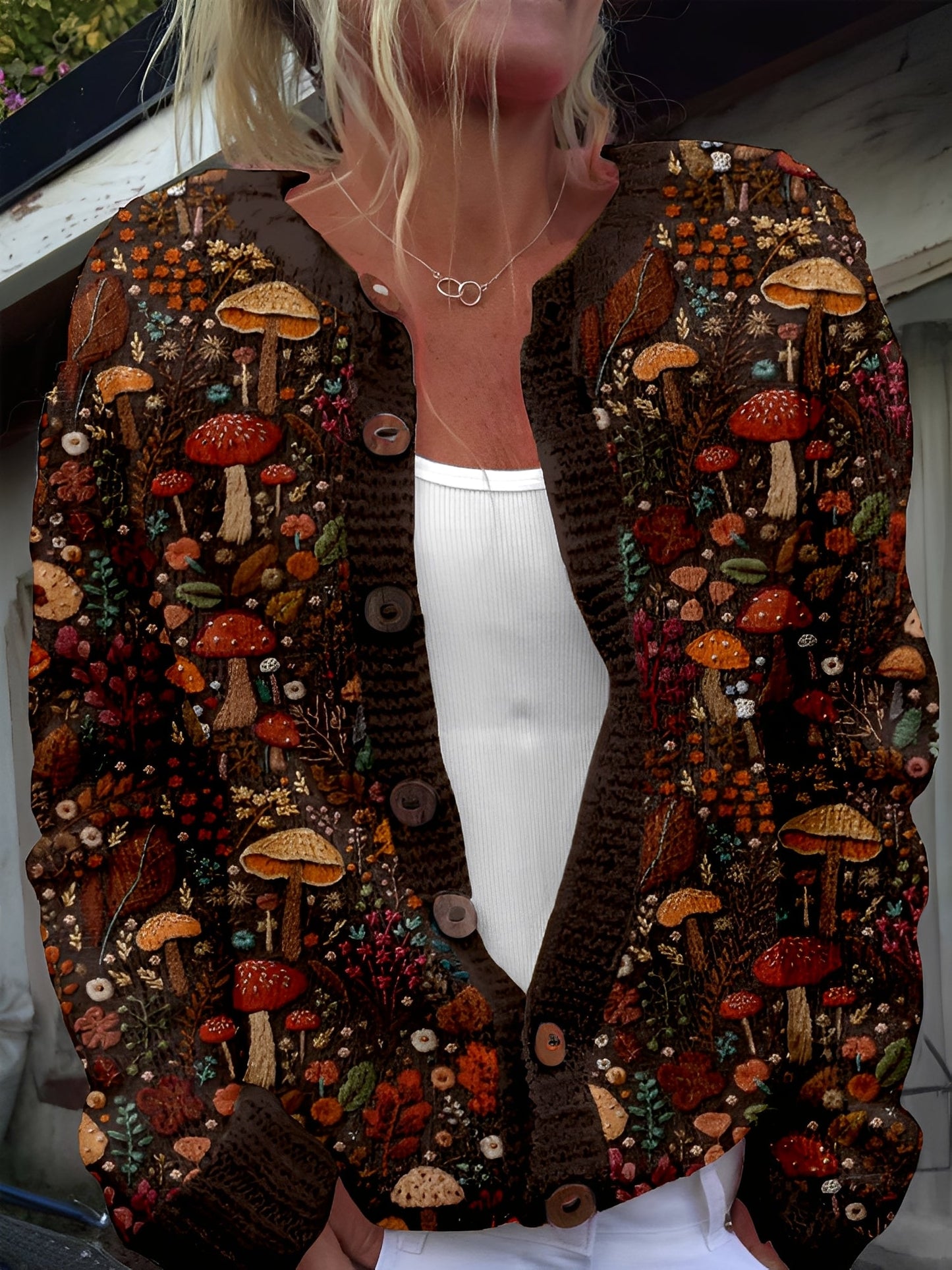 Kandace - Eleganter Damen-Cardigan mit Blumenmuster
