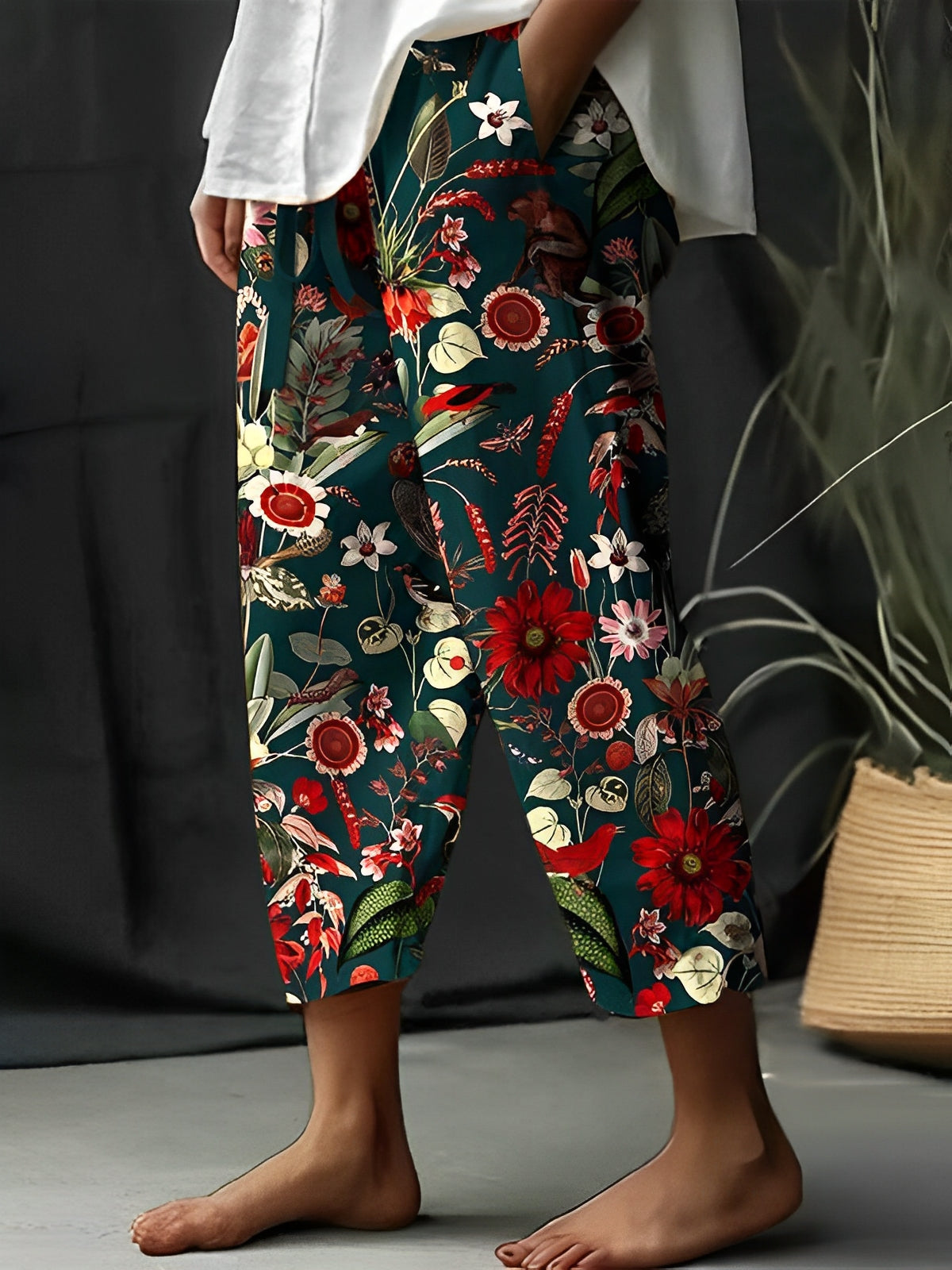 Braelyn - Lässige, entspannte Blumenhose für Damen