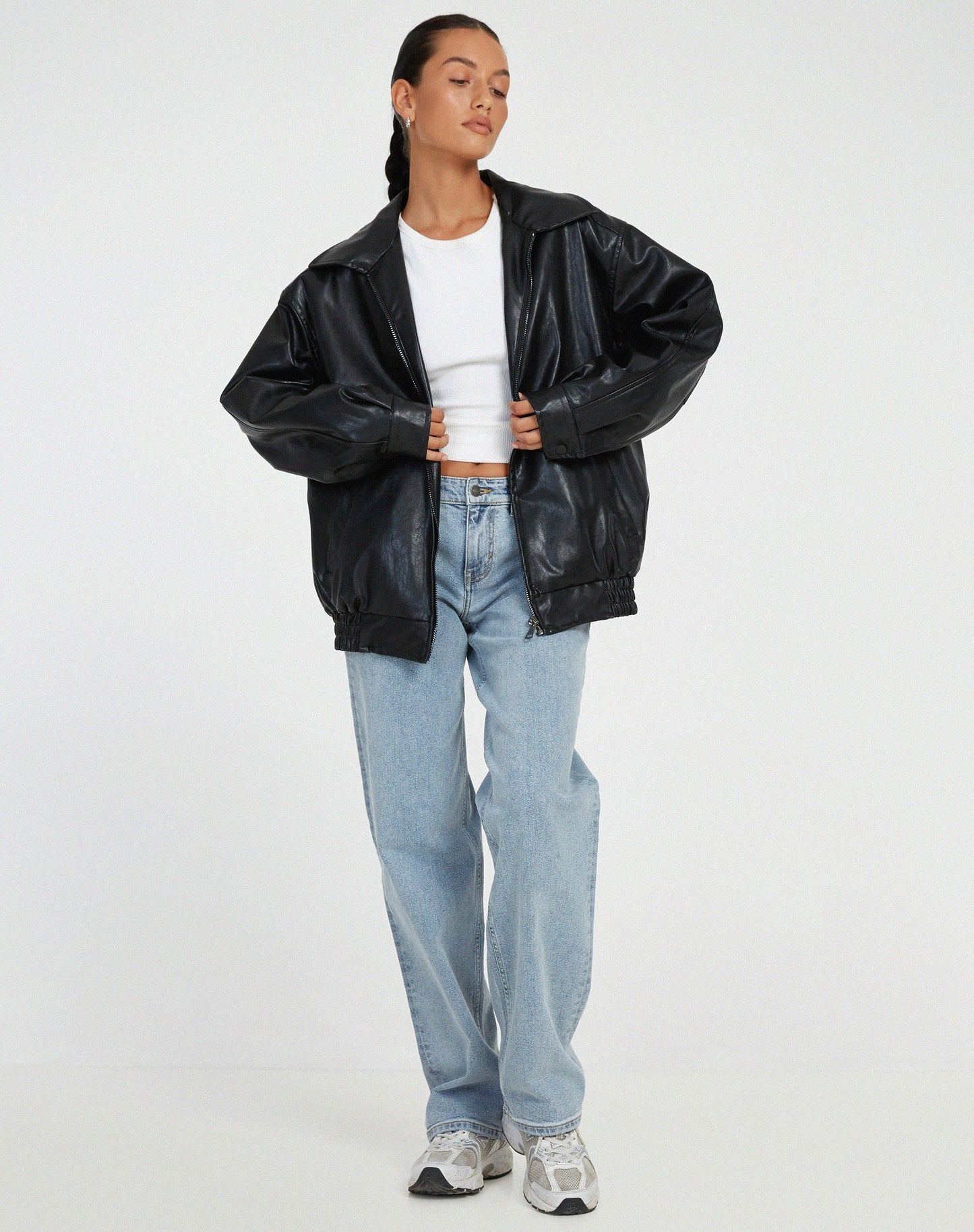 Sophia – Legere Oversize-Jacke aus Leder für den Alltag