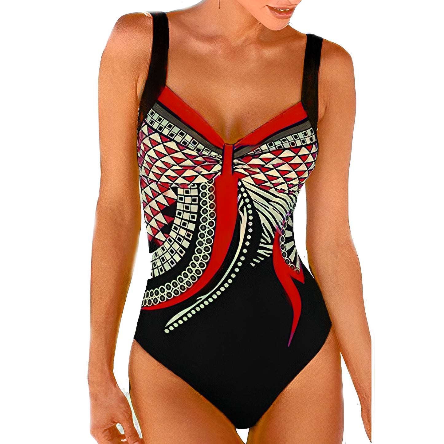 Scarlette - Retro-Badeanzug für Damen mit Rückenausschnitt
