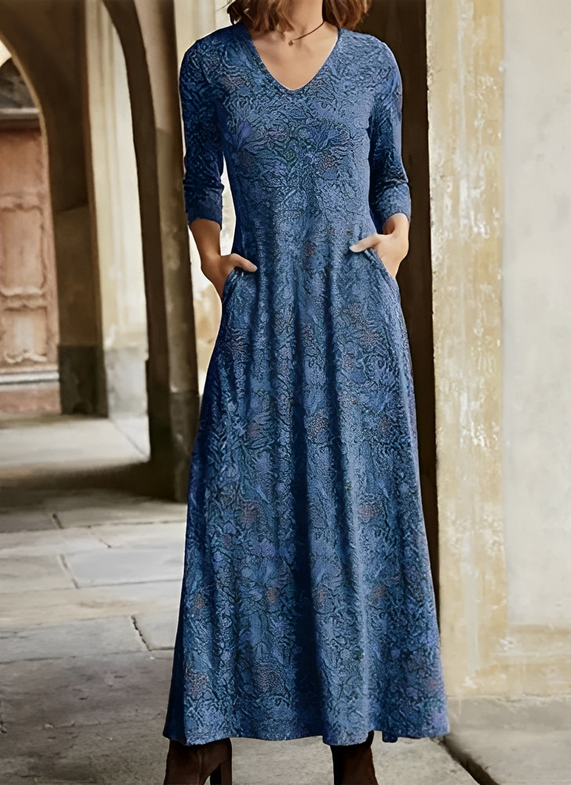 Bernadine - Damenkleid mit langen Ärmeln und Design