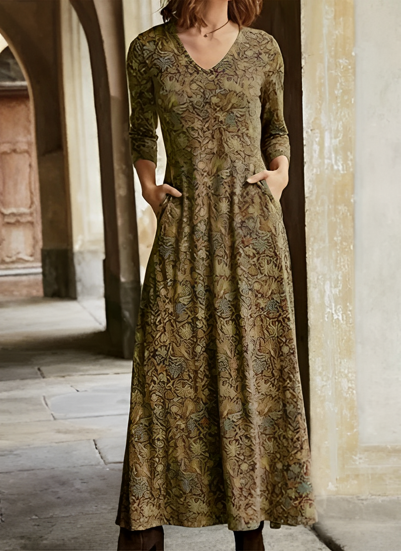 Bernadine - Damenkleid mit langen Ärmeln und Design