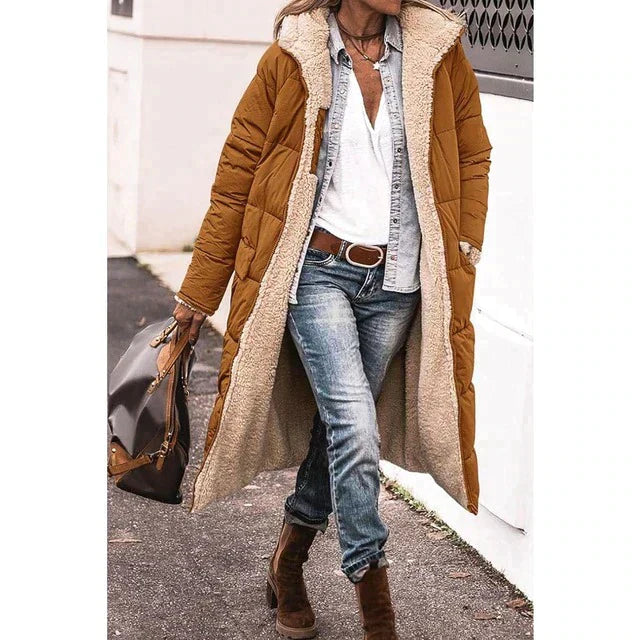 Ariadna - Lange umdrehbare Winterjacke für Damen