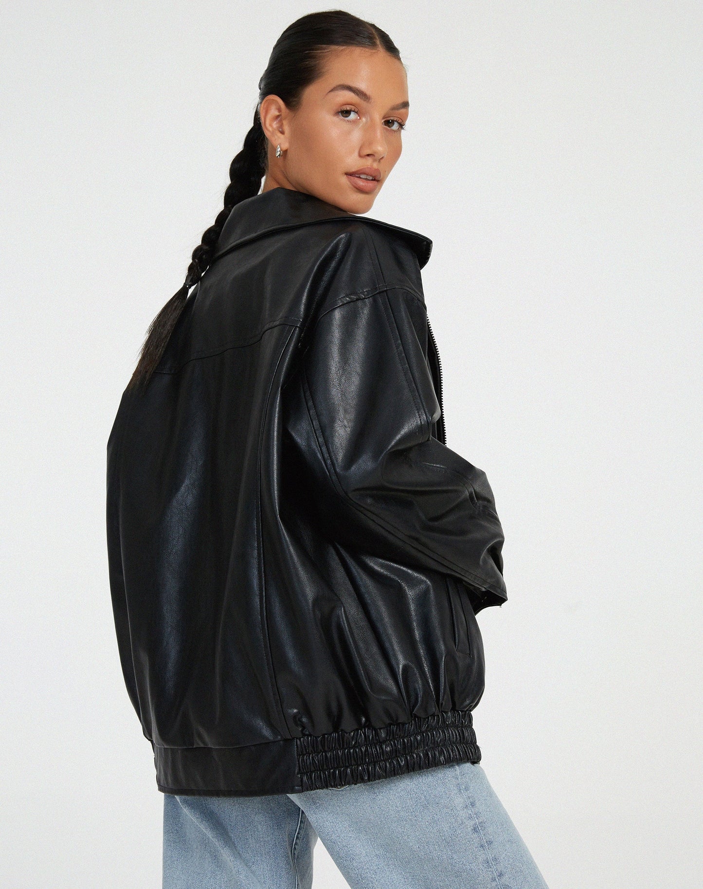 Sophia – Legere Oversize-Jacke aus Leder für den Alltag