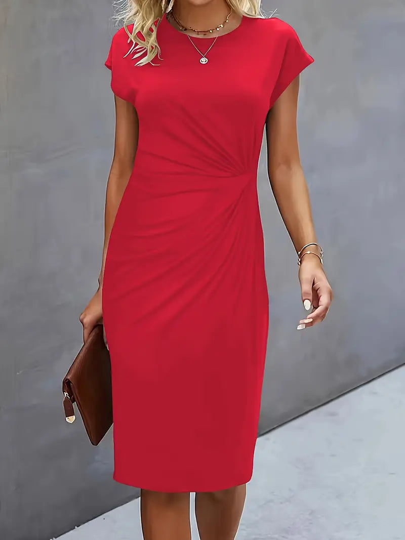 Reilly – Midikleid mit femininem Knotendetail auf der Vorderseite