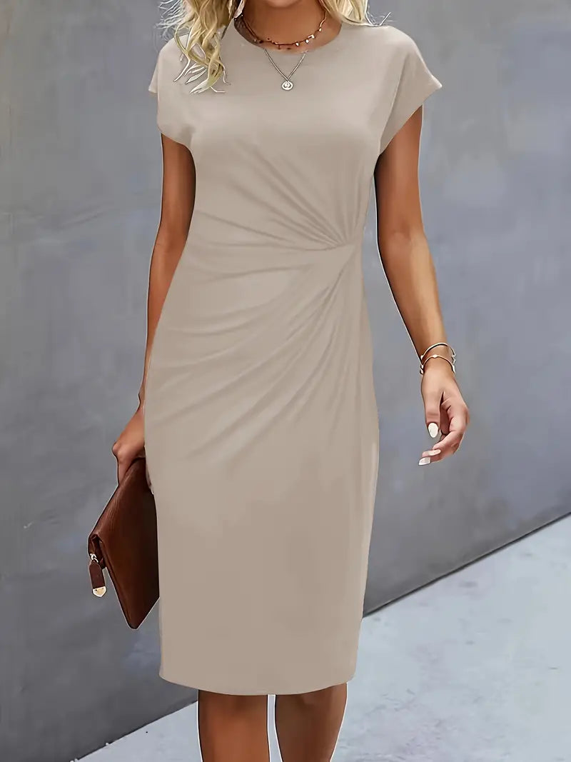 Reilly – Midikleid mit femininem Knotendetail auf der Vorderseite