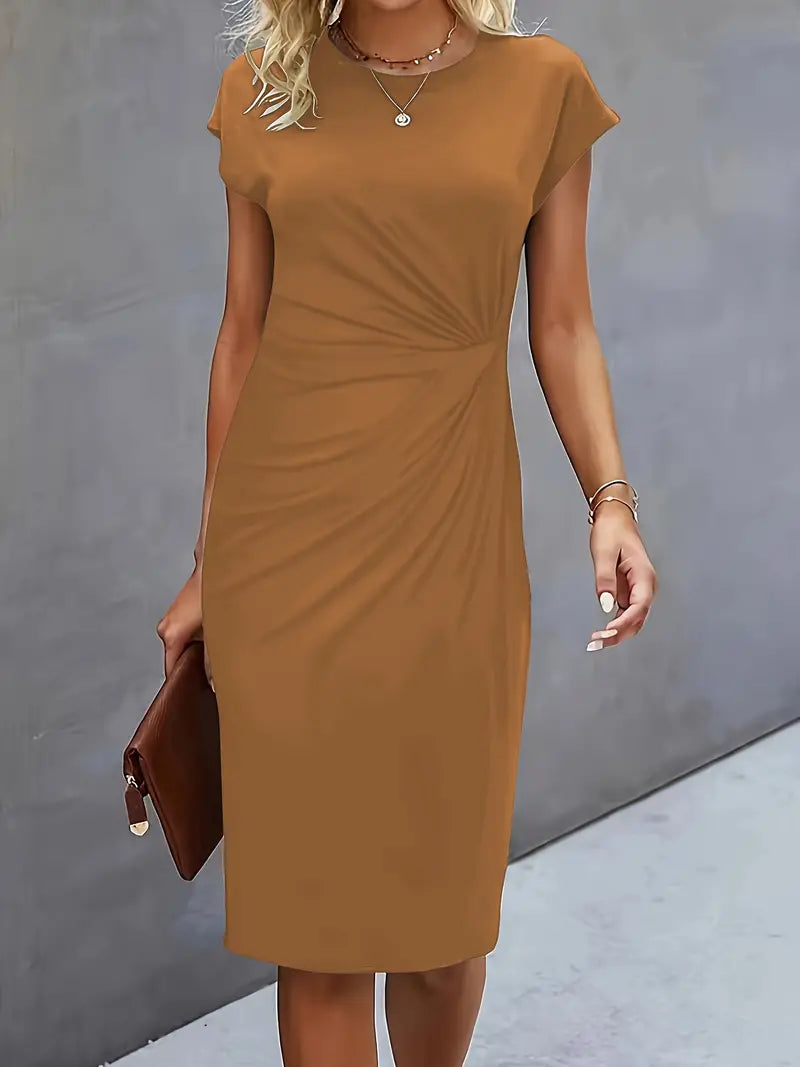 Reilly – Midikleid mit femininem Knotendetail auf der Vorderseite