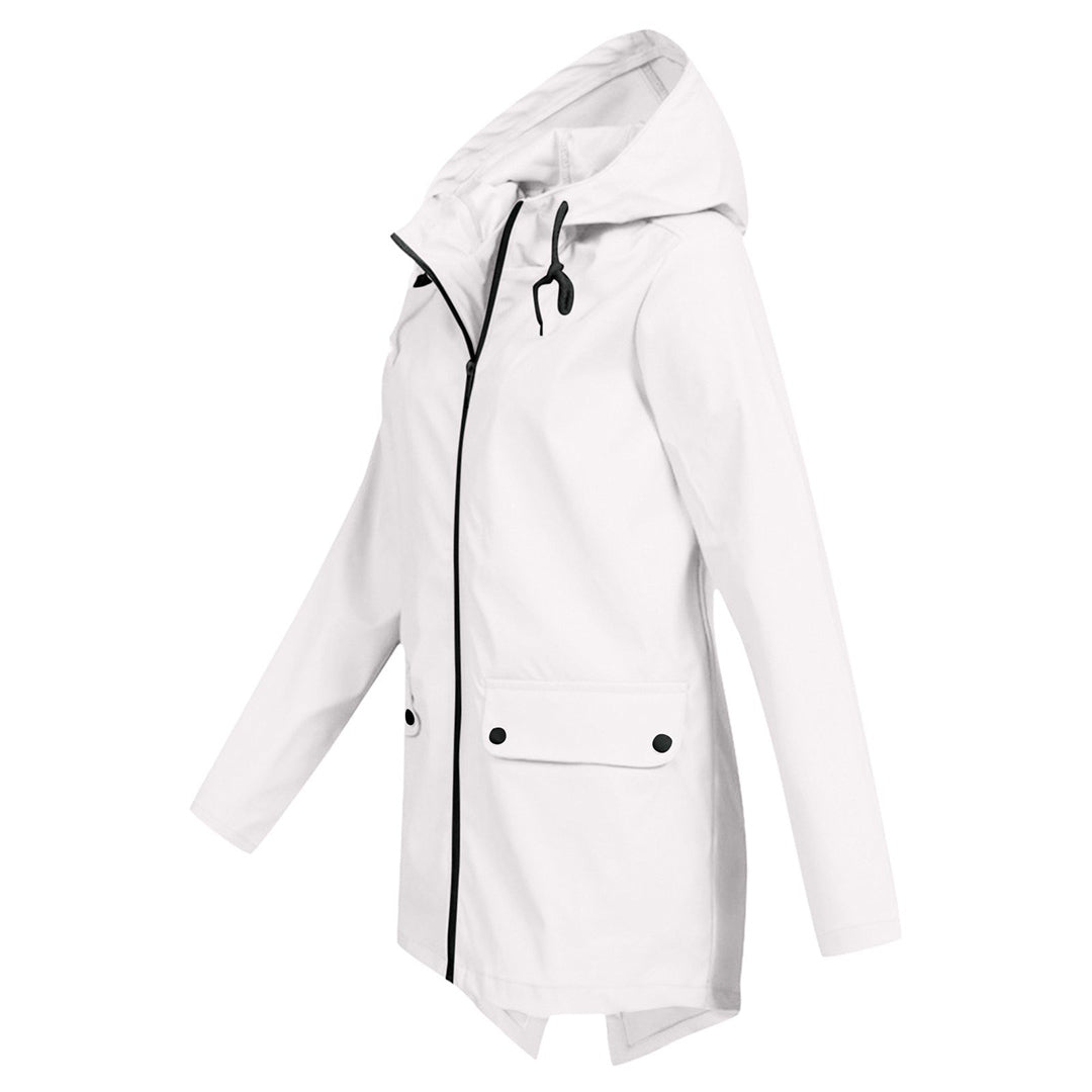 Aredhel - Damen Regenmantel mit Kapuze und Länge