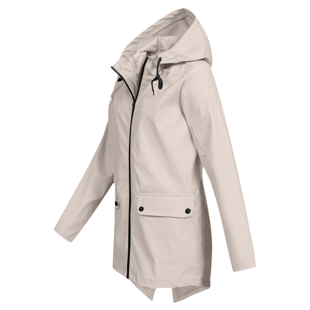 Aredhel - Damen Regenmantel mit Kapuze und Länge