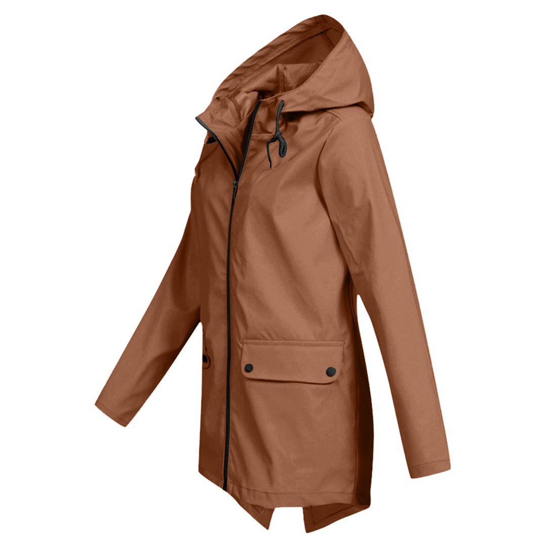Aredhel - Damen Regenmantel mit Kapuze und Länge