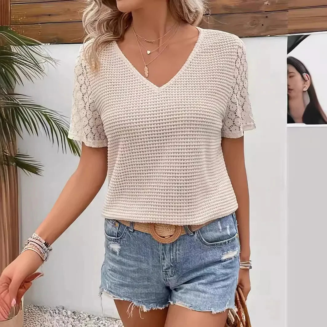 Shirley - Stilvolles Sommer-Spitzen-T-Shirt für Damen