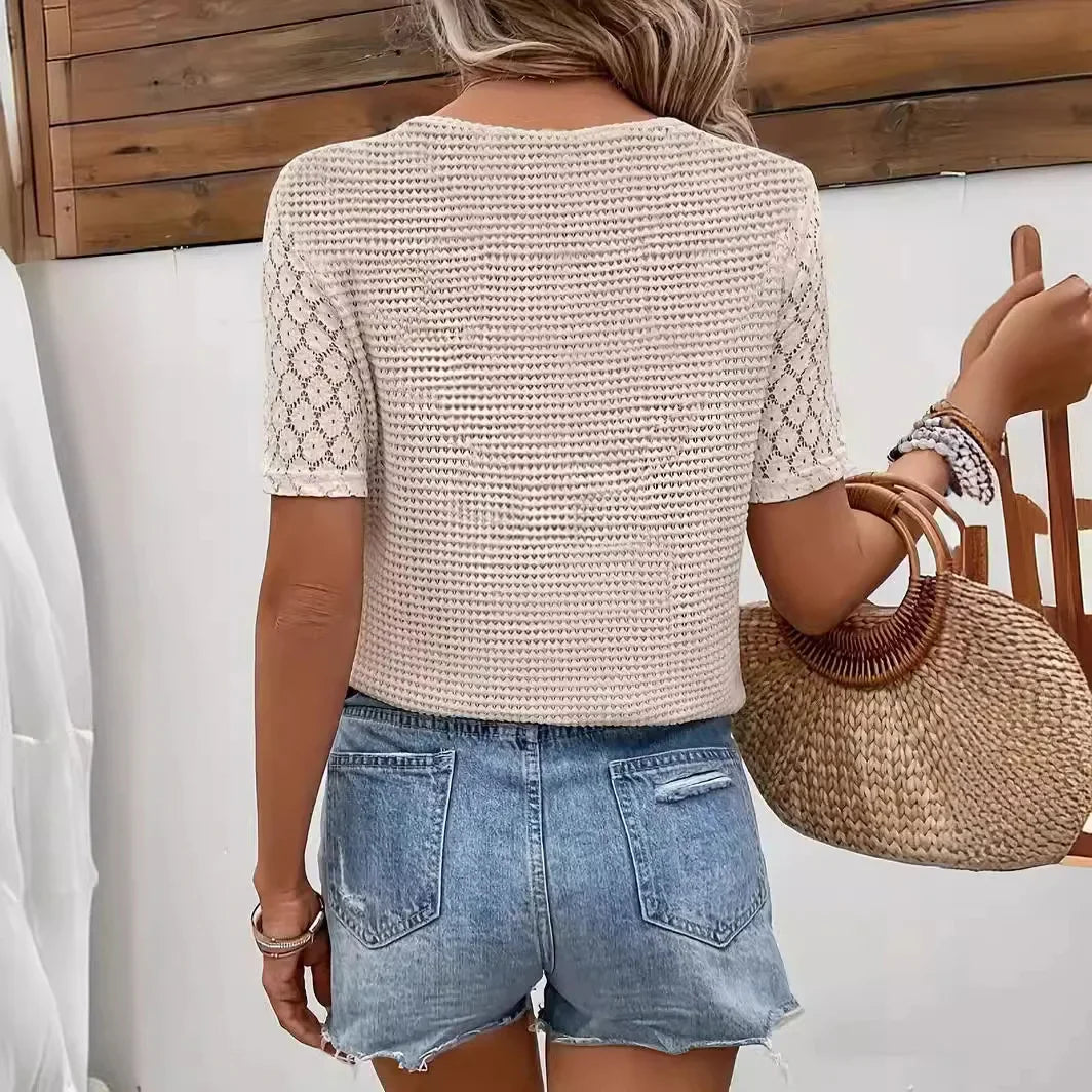 Shirley - Stilvolles Sommer-Spitzen-T-Shirt für Damen