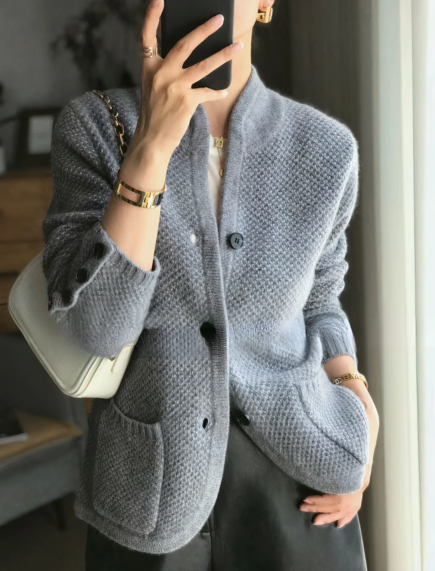 Carissa - schicker Kaschmir-Cardigan mit Knöpfen für Damen