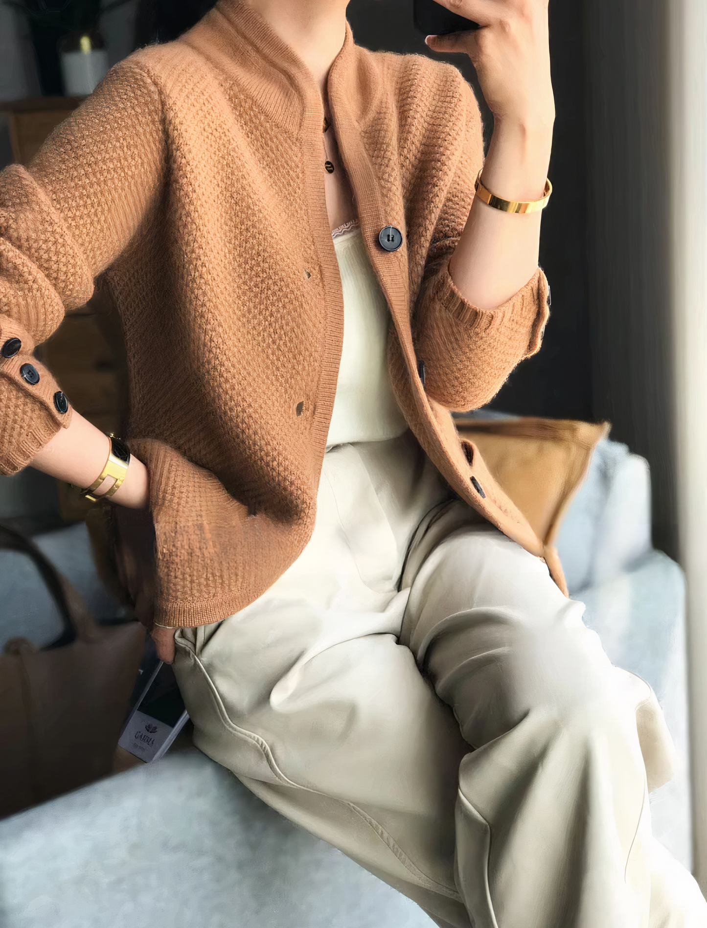Carissa - schicker Kaschmir-Cardigan mit Knöpfen für Damen