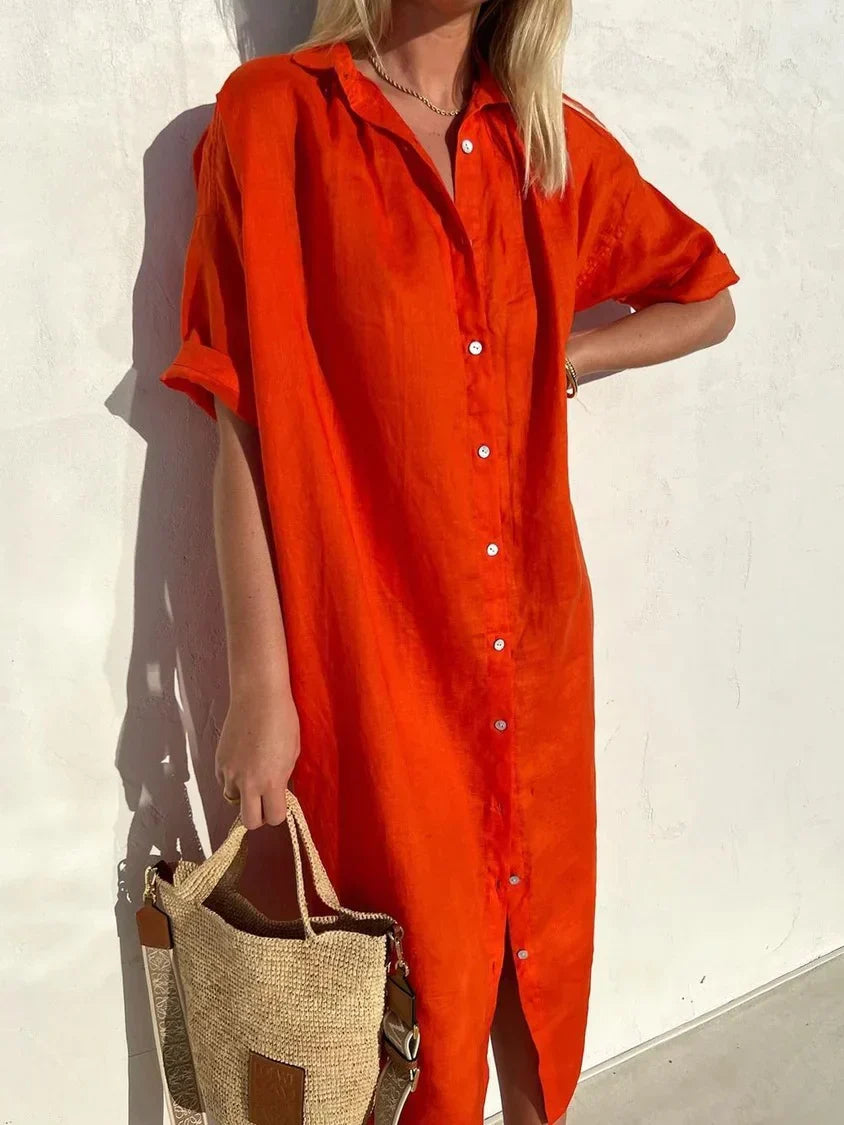 Ellery - Elegantes und locker fallendes Leinenkleid für Damen