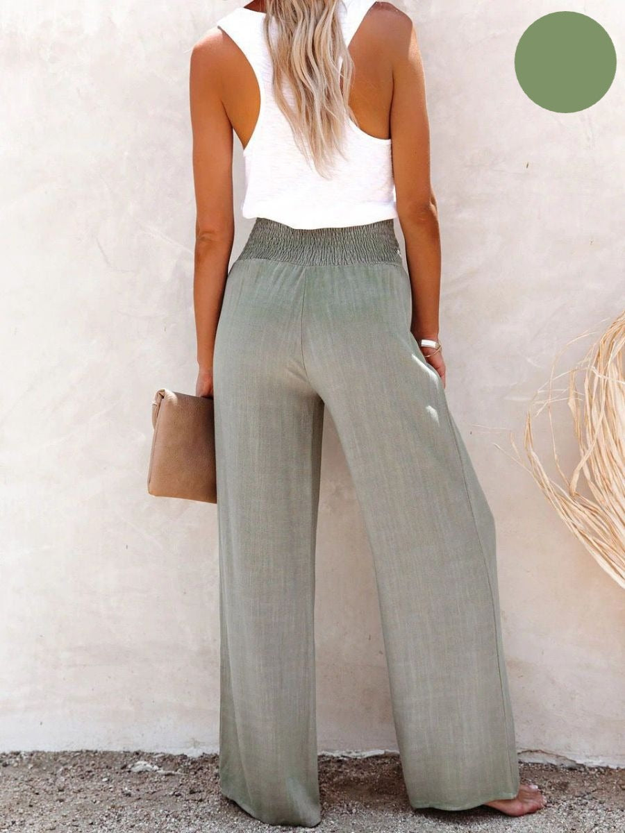 Sophia – Hohe Baumwoll- & Leinenhose