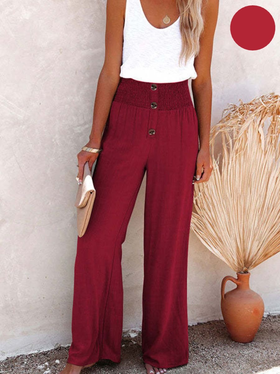 Sophia – Hohe Baumwoll- & Leinenhose