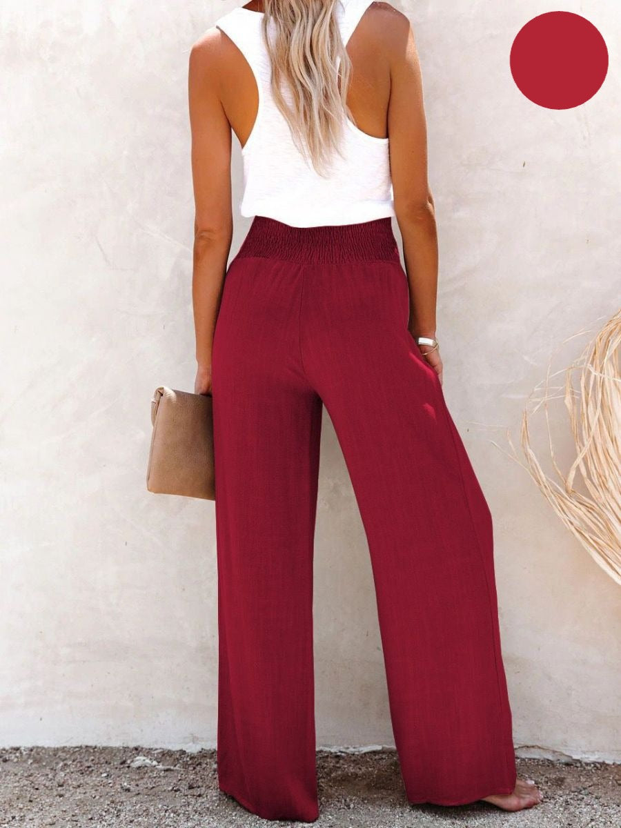 Sophia – Hohe Baumwoll- & Leinenhose