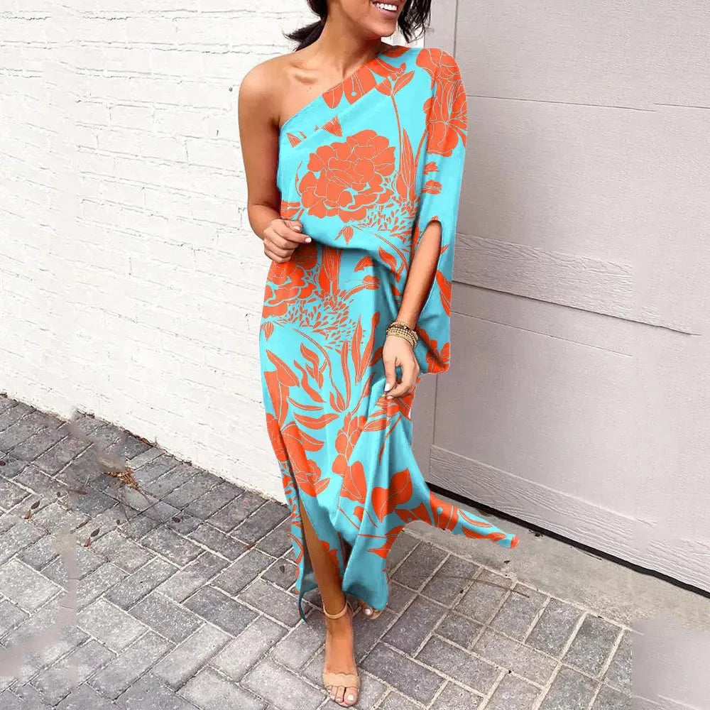 Wanda - Elegantes Kleid mit schrägen Schultern für Damen